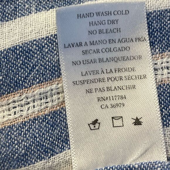 Rails Emma Mykonos Stripe Linen Blend Mini Dress Blue XS - Picture 8 of 8